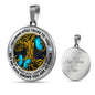AG2008021 My Mind Still Talks To You Blue Butterflies Gold Tree Of Life Luxury Necklace with Back Engraving