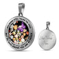 AG2908034 My Mind Still Talks To You Purple Butterflies Flower Luxury Necklace with Back Engraving