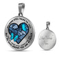 SP0109029 My Mind Still Talks To You Blue Butterflies Broken Heart Luxury Necklace with Back Engraving
