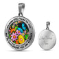AG2908026 My Mind Still Talks To You Blue Butterflies Flower Luxury Necklace with Back Engraving