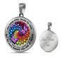 AG2408031 My Mind Still Talks To You Purple Butterflies Flower Luxury Necklace with Back Engraving