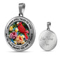 AG2908057 My Mind Still Talks To You Red Cardinals Flower Luxury Necklace with Back Engraving
