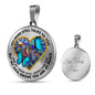 SP0509020 My Mind Still Talks To You Blue Butterflies Broken Heart Luxury Necklace with Back Engraving