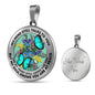 AG2908013 My Mind Still Talks To You Turquoise Butterflies Flower Luxury Necklace with Back Engraving