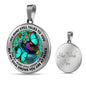 AG2608010 My Mind Still Talks To You Turquoise Butterflies Flower Luxury Necklace with Back Engraving