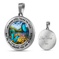 AG2508022 My Mind Still Talks To You Blue Butterflies Flower Luxury Necklace with Back Engraving