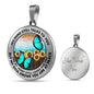 AG2508003 My Mind Still Talks To You Turquoise Butterflies Flower Luxury Necklace with Back Engraving