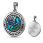 AG2508028 My Mind Still Talks To You Blue Butterflies Flower Luxury Necklace with Back Engraving