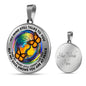 AG2008025 My Mind Still Talks To You Orange Monarch Butterflies Tie DyeTree Of Life Luxury Necklace with Back Engraving