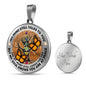 AG2008010 My Mind Still Talks To You Orange Monarch Butterflies Tree Of Life Luxury Necklace with Back Engraving