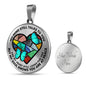 SP0109031 My Mind Still Talks To You Turquoise Butterflies Broken Heart Luxury Necklace with Back Engraving