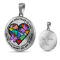 SP0109025 My Mind Still Talks To You Purple Butterflies Broken Heart Luxury Necklace with Back Engraving