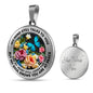 AG2908041 My Mind Still Talks To You Blue Butterflies Flower Luxury Necklace with Back Engraving