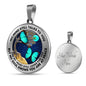 AG2108005 My Mind Still Talks To You Turquoise Butterflies Tree Of Life Luxury Necklace with Back Engraving