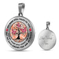 My Mind Still Talks To You Butterfly Orange Pink Circle Tree Of Life PT0045 Luxury Necklace with Back Engraving