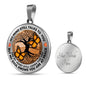 AG1308032 My Mind Still Talks To You Orange Monarch Butterflies Tree Of Life Luxury Necklace with Back Engraving