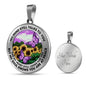 AG2508012 My Mind Still Talks To You Purple Butterflies Flower Luxury Necklace with Back Engraving
