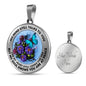 AG2908047 My Mind Still Talks To You Blue Butterflies Flower Luxury Necklace with Back Engraving