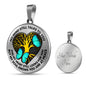 TQ0407 My Mind Still Talks To You Turquoise Butterfly Heart Tree Of Life Luxury Necklace with Back Engraving