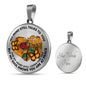 SP0109007 My Mind Still Talks To You Orange Monarch Butterflies Broken Heart And Rose Luxury Necklace with Back Engraving