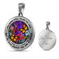 AG2608011 My Mind Still Talks To You Orange Monarch Butterflies Flower Luxury Necklace with Back Engraving