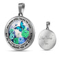 AG2208037 My Mind Still Talks To You Blue Butterflies Flower Luxury Necklace with Back Engraving