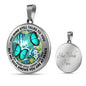 AG2408008 My Mind Still Talks To You Turquoise Butterflies Flower Luxury Necklace with Back Engraving