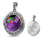 AG2408028 My Mind Still Talks To You Purple Butterflies Flower Luxury Necklace with Back Engraving