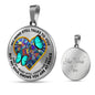 SP0509005 My Mind Still Talks To You Turquoise Butterflies Broken Heart Luxury Necklace with Back Engraving