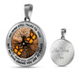 AG2108018 My Mind Still Talks To You Orange Monarch Butterflies Tree Of Life Luxury Necklace with Back Engraving