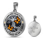 AG2008022 My Mind Still Talks To You Orange Monarch Butterflies Silver Tree Of Life Luxury Necklace with Back Engraving