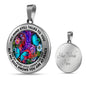 AG2608013 My Mind Still Talks To You Blue Butterflies Flower Luxury Necklace with Back Engraving