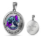 JL2207016 My Mind Purple Butterflies And Metal Tree Of Life With Galaxy Luxury Necklace with Back Engraving