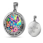 AG2408040 My Mind Still Talks To You Purple Butterflies Flower Luxury Necklace with Back Engraving
