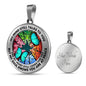 AG2108007 My Mind Still Talks To You Turquoise Butterflies Four Season Tree Of Life Luxury Necklace with Back Engraving