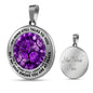 AG2108025 My Mind Still Talks To You Purple Butterflies Tree Of Life Luxury Necklace with Back Engraving