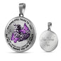 SP0509010 My Mind Still Talks To You Purple Butterflies Broken Heart Luxury Necklace with Back Engraving