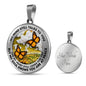 AG2508029 My Mind Still Talks To You Orange Monarch Butterflies Flower Luxury Necklace with Back Engraving