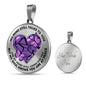 SP0109012 My Mind Still Talks To You Purple Butterflies Broken Heart Luxury Necklace with Back Engraving