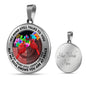 AG2408050 My Mind Still Talks To You Red Cardinals Flower Luxury Necklace with Back Engraving