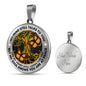 AG2008019 My Mind Still Talks To You Orange Monarch Butterflies Gold Tree Of Life Luxury Necklace with Back Engraving