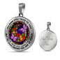 AG2608033 My Mind Still Talks To You Purple Butterflies Flower Luxury Necklace with Back Engraving