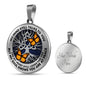AG0608023 My Mind Still Talks To You Orange Monarch Butterflies Silver Celtic Knot Tree Of Life And Galaxy Luxury Necklace with Back Engraving