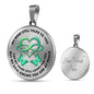 KT0060 My Mind Still Talks To You Green Butterflies Heart Love Infinity Luxury Necklace with Back Engraving