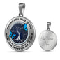 JL2207035 My Mind Blue Butterflies Silver Tree Of Life Luxury Necklace with Back Engraving