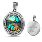 AG2508004 My Mind Still Talks To You Turquoise Butterflies Flower Luxury Necklace with Back Engraving