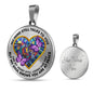 SP0509019 My Mind Still Talks To You Purple Butterflies Broken Heart Luxury Necklace with Back Engraving