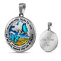 AG2508031 My Mind Still Talks To You Blue Butterflies Flower Luxury Necklace with Back Engraving