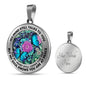 AG2608019 My Mind Still Talks To You Blue Butterflies Flower Luxury Necklace with Back Engraving