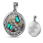 AG2908012 My Mind Still Talks To You Turquoise Butterflies Flower Luxury Necklace with Back Engraving